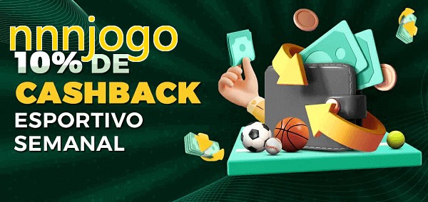 10% de bônus de cashback na nnnjogo